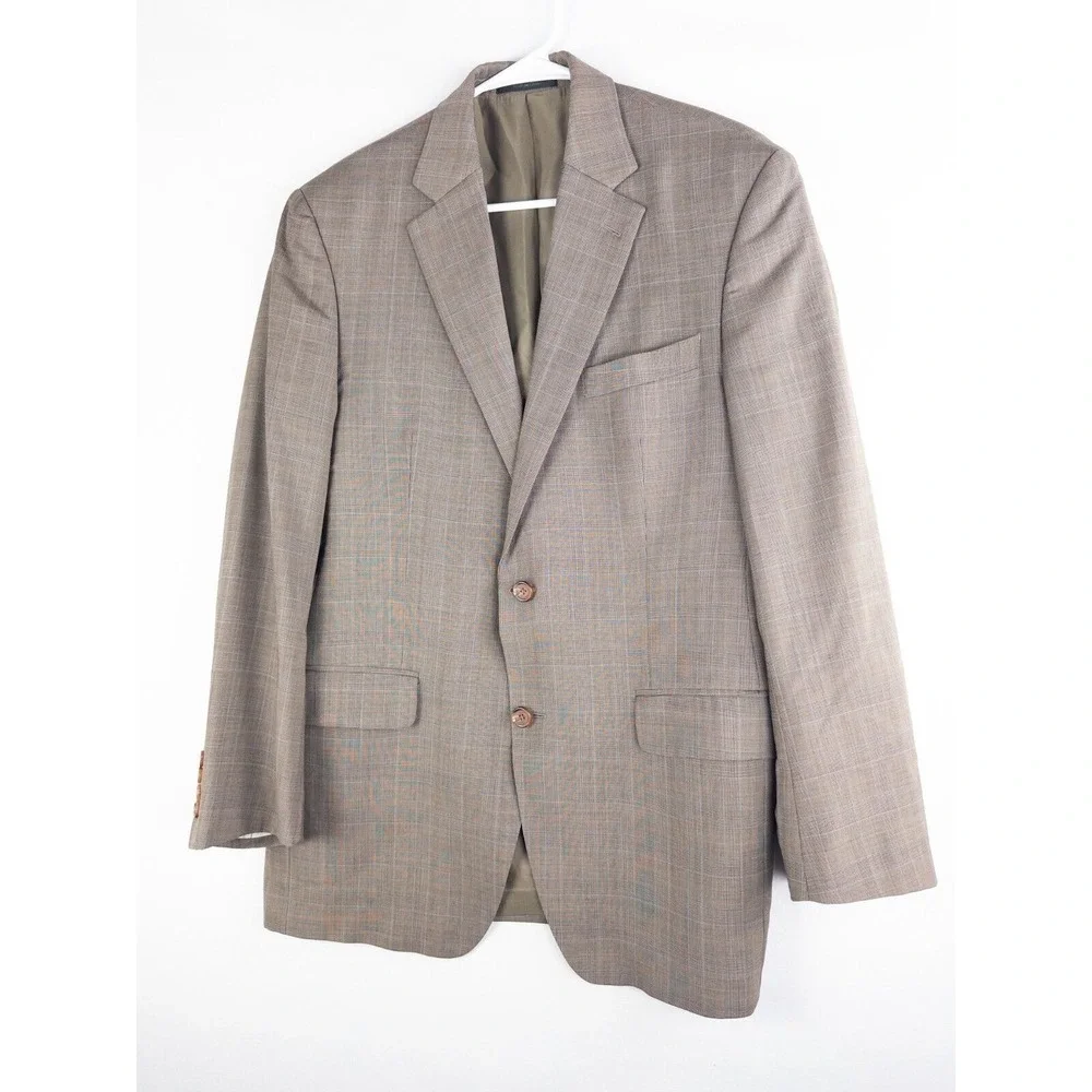 LRL Ralph Lauren Blazer Mens 40L Houndstooth 100% Wool Single Breasted 2 Button‎
